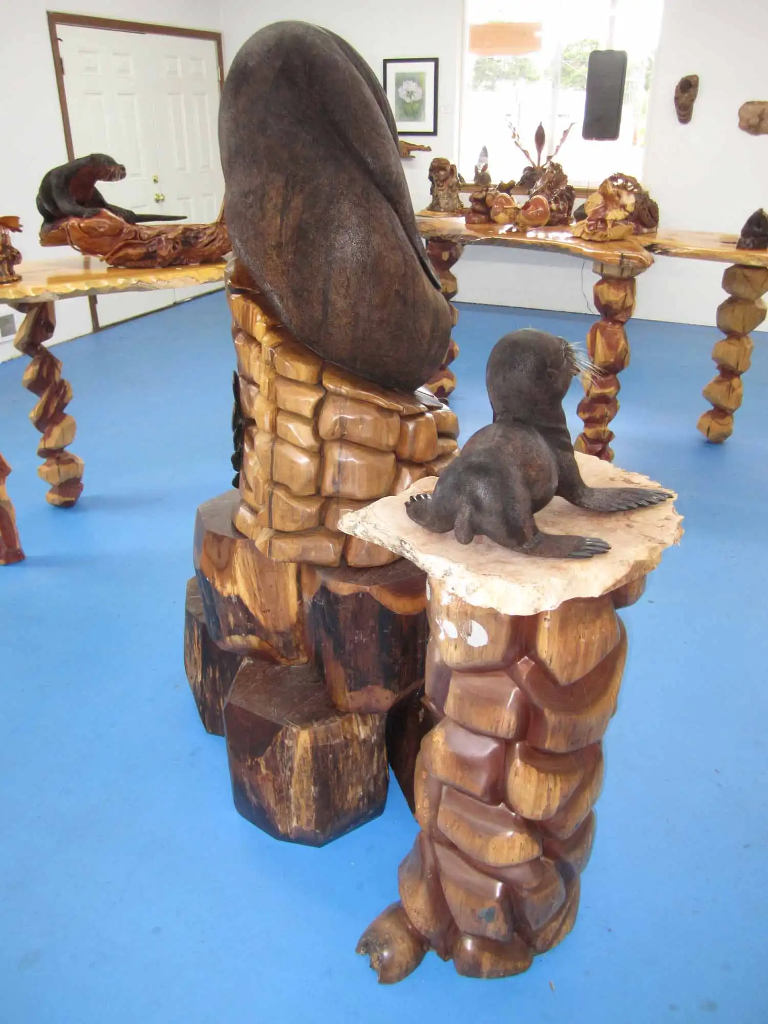 Seal woodcarving sculpture